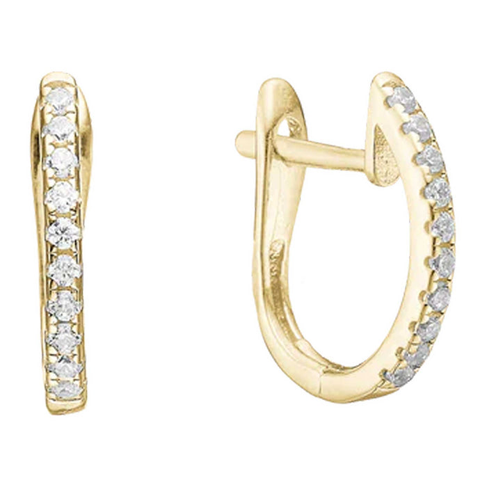 Creoler i guld med hvide zirkonia sten fra Aagaard