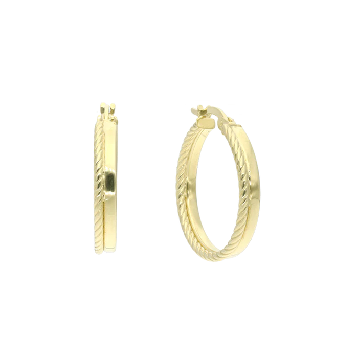 Aagaard creoler huggies i 8 karat guld med snoet kantdesign