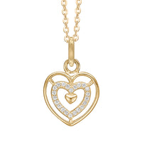 Hjertehalskæde fra Aagaard i 8 karat guld med zirkonia