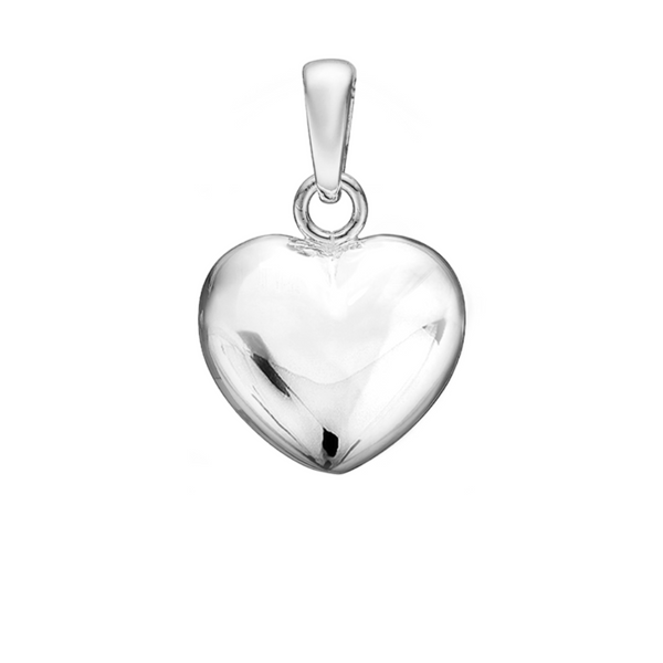 Aagaard hjerte vedhæng i rhodineret 925 sterlingsølv størrelse 10,5 x 12 mm
