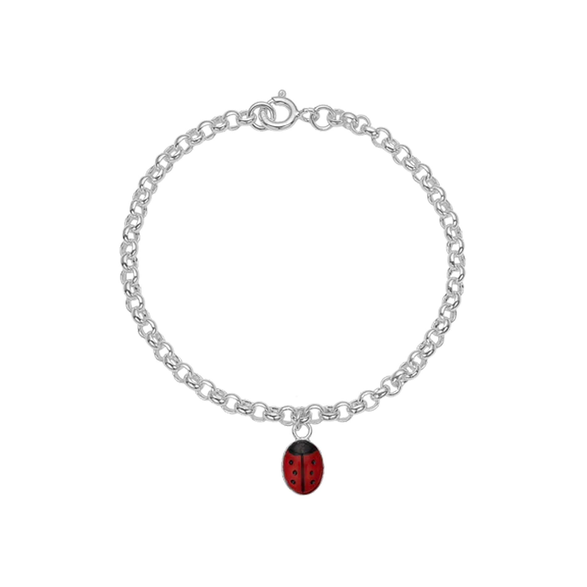 Aagaard Kids armbånd med mariehøne i rød emalje i 925 sterling sølv 15 cm
