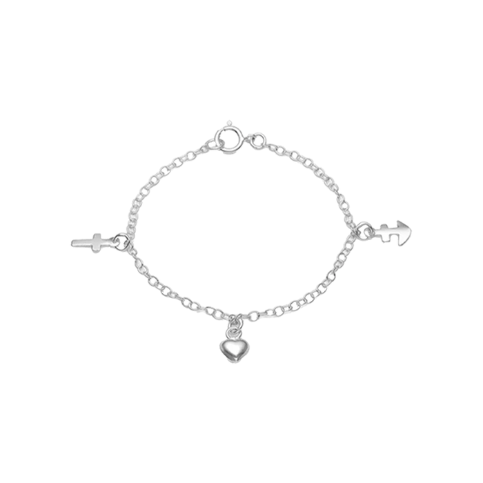 Aagaard Kids armbånd Tro Håb Kærlighed i 925 sterlingsølv 16 cm