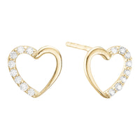 Hjerteørestikker i 8 karat guld med zirkonia fra Aagaard