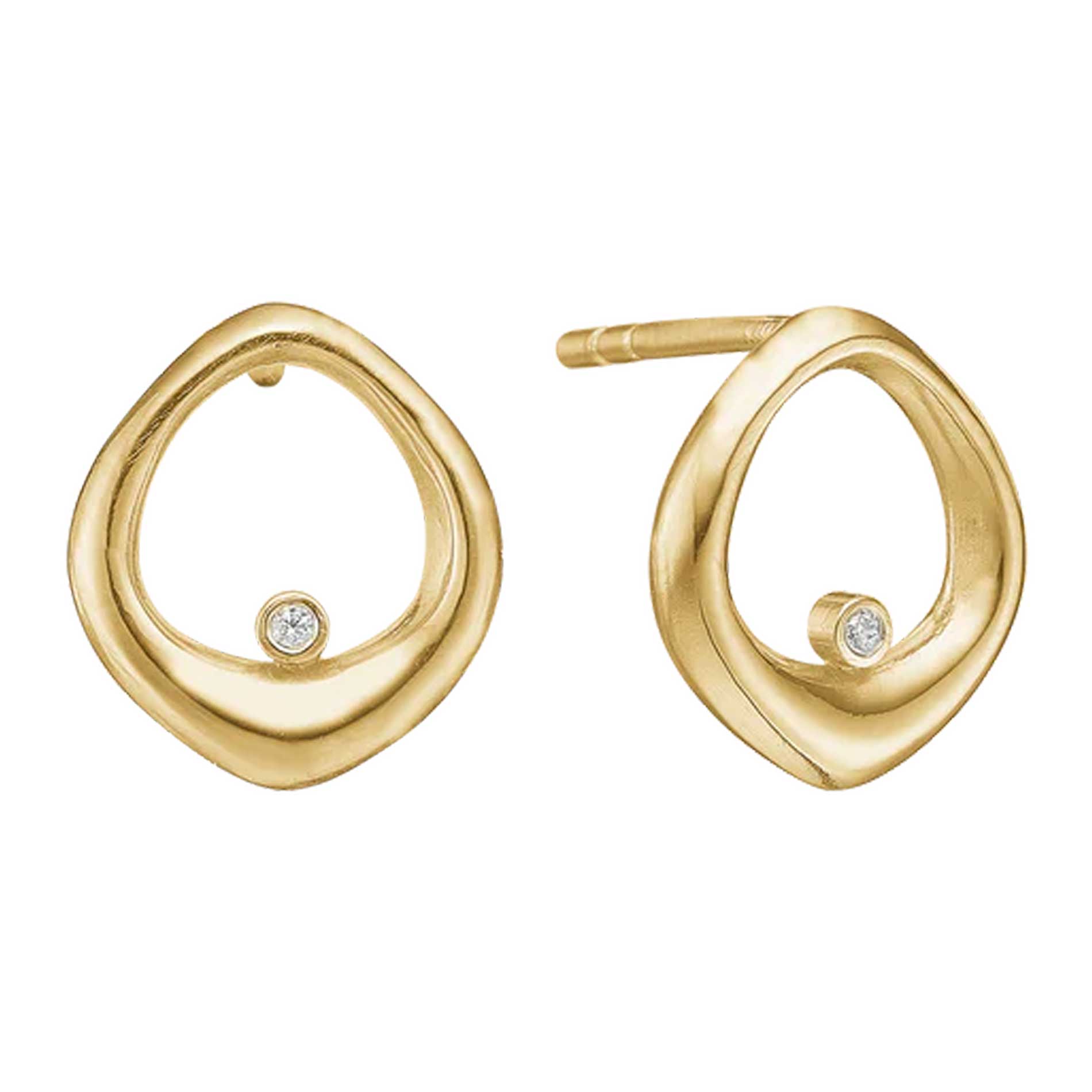 Ørestikker i 8 karat guld med zirkonia fra Aagaard