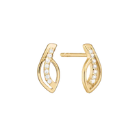 Aagaard ørestikker i 8 karat guld med spiraldesign og cubic zirkonia