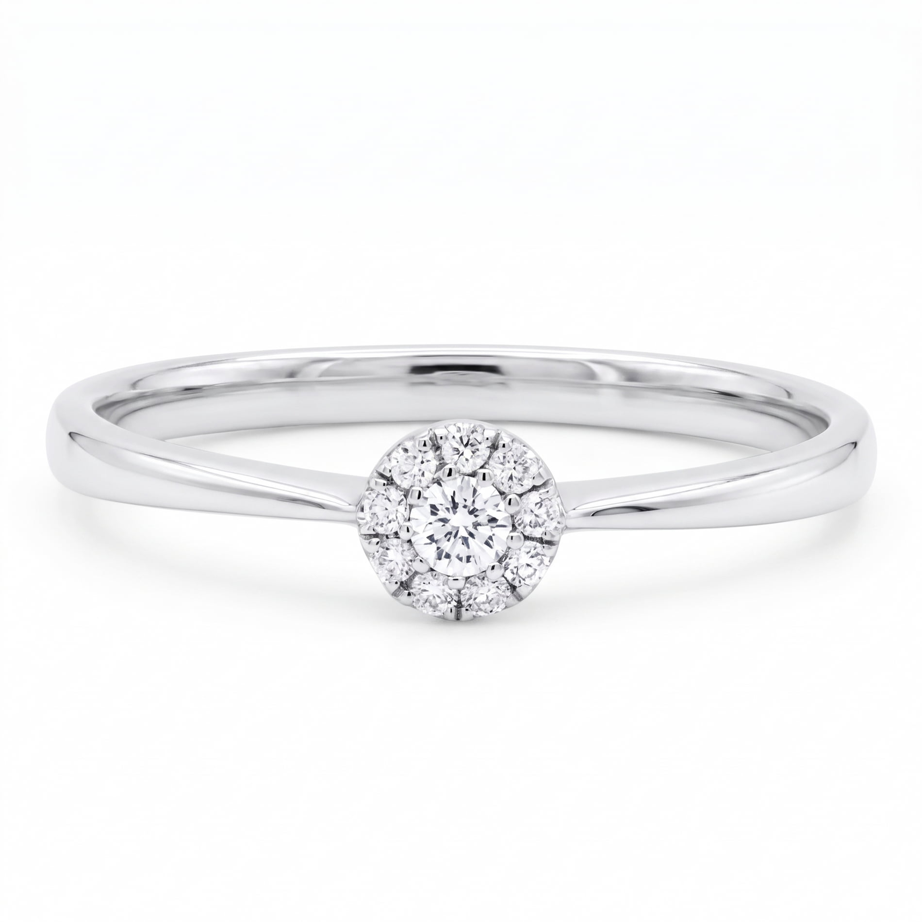 Alma ring i 18 karat hvidguld med 0,08 carat brillantslebne diamanter