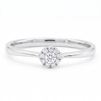Alma ring i 18 karat hvidguld med 0,08 carat brillantslebne diamanter