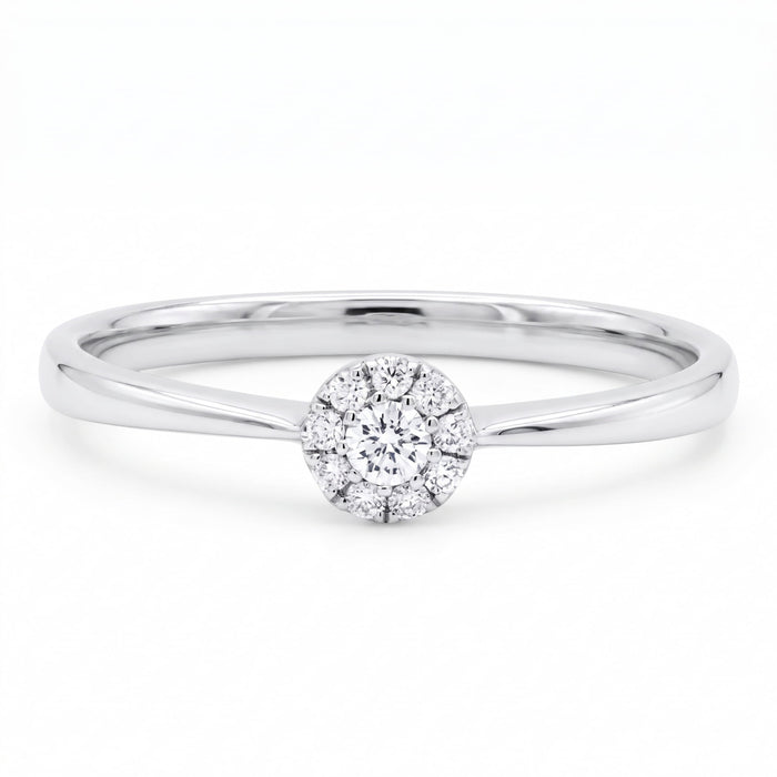 Alma ring i 18 karat hvidguld med 0,08 carat brillantslebne diamanter