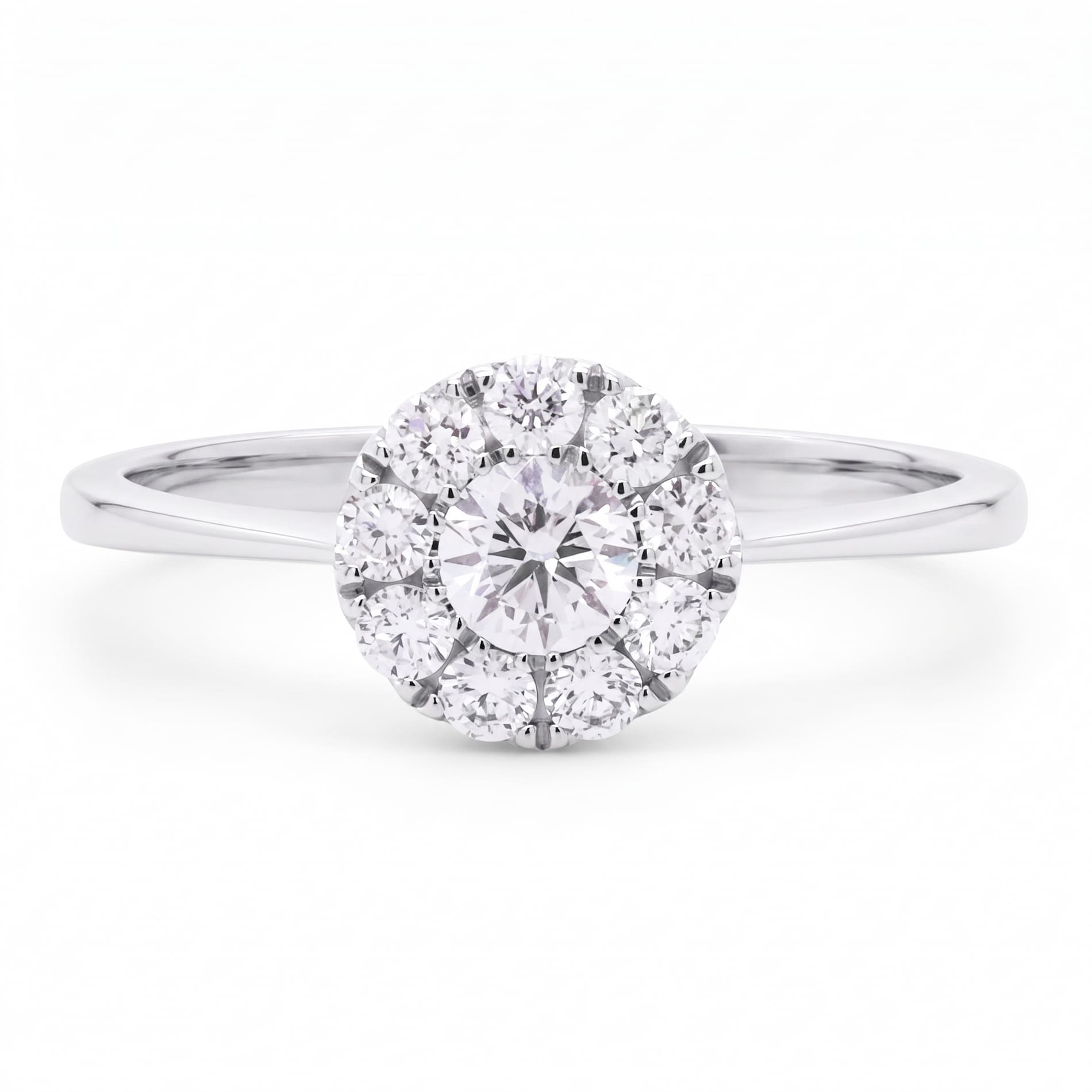 Alma ring i 18 karat hvidguld med 0,49 carat hvide diamanter og brillantslib