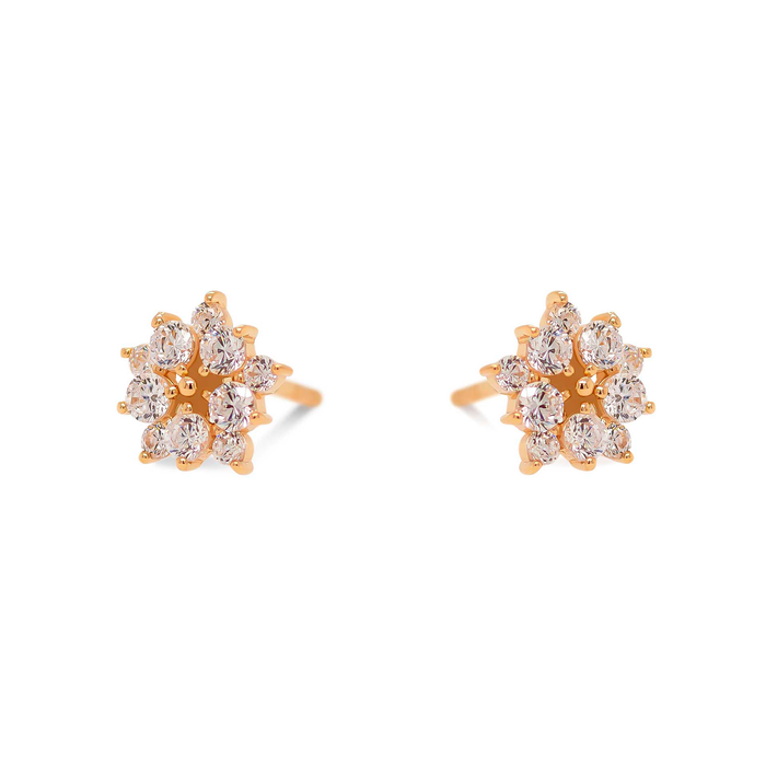 Altea ørestikker i 14 kt. guld med zirkonia i blomsterdesign