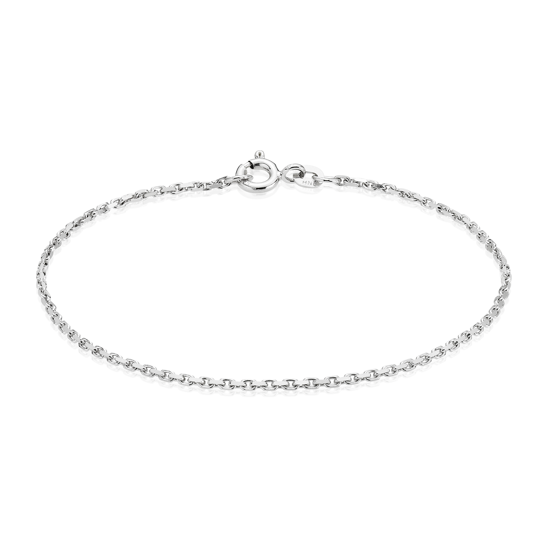 Anker Facet armbånd i 14 kt hvidguld med fine facetslebne led