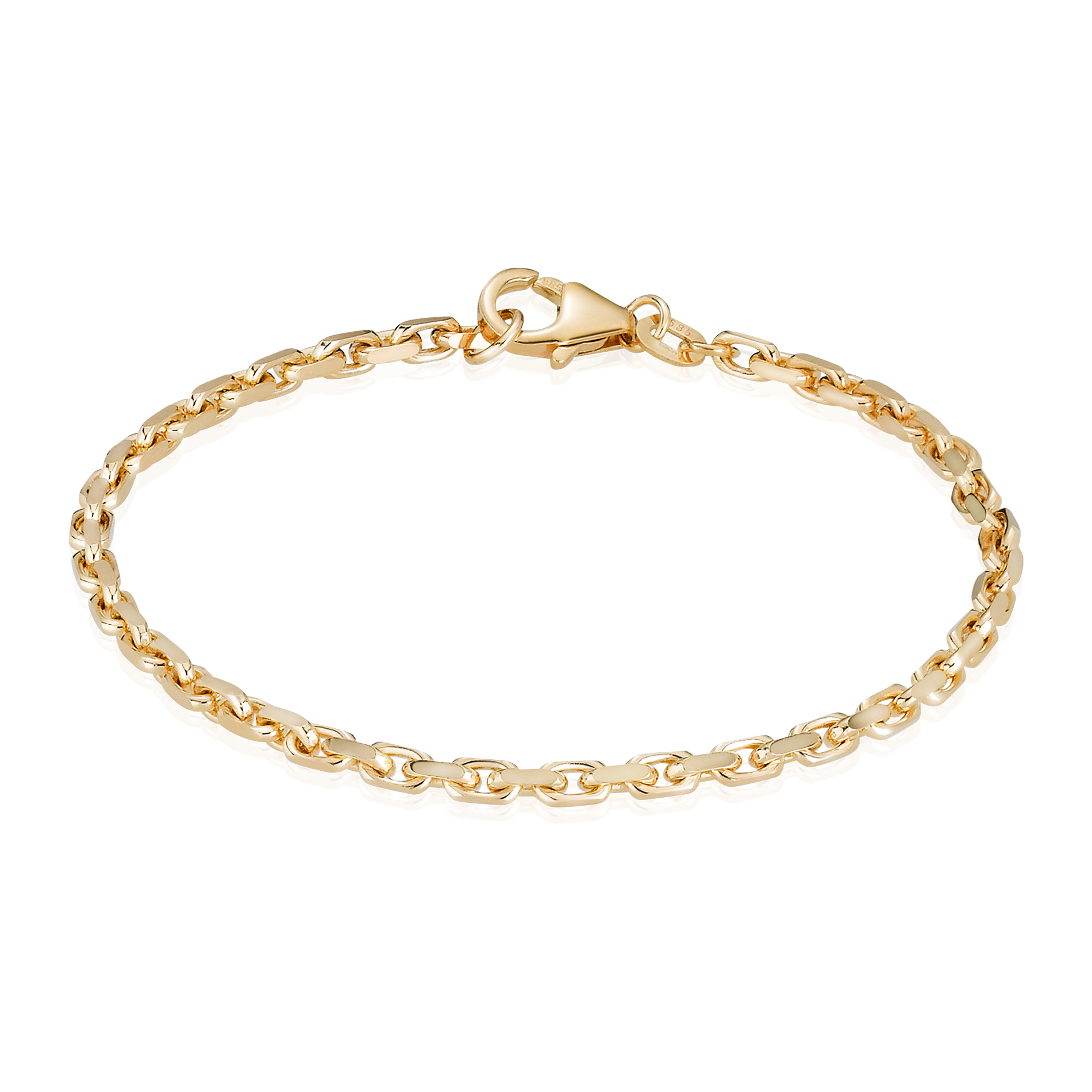 Anker Facet armbånd i 8 kt guld med facetslebne led