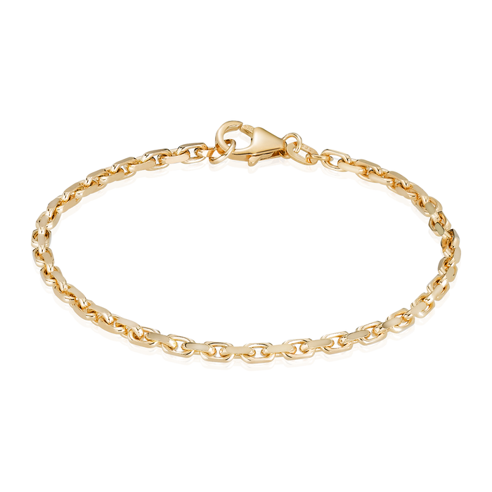 Anker Facet armbånd i 8 kt guld med facetslebne led