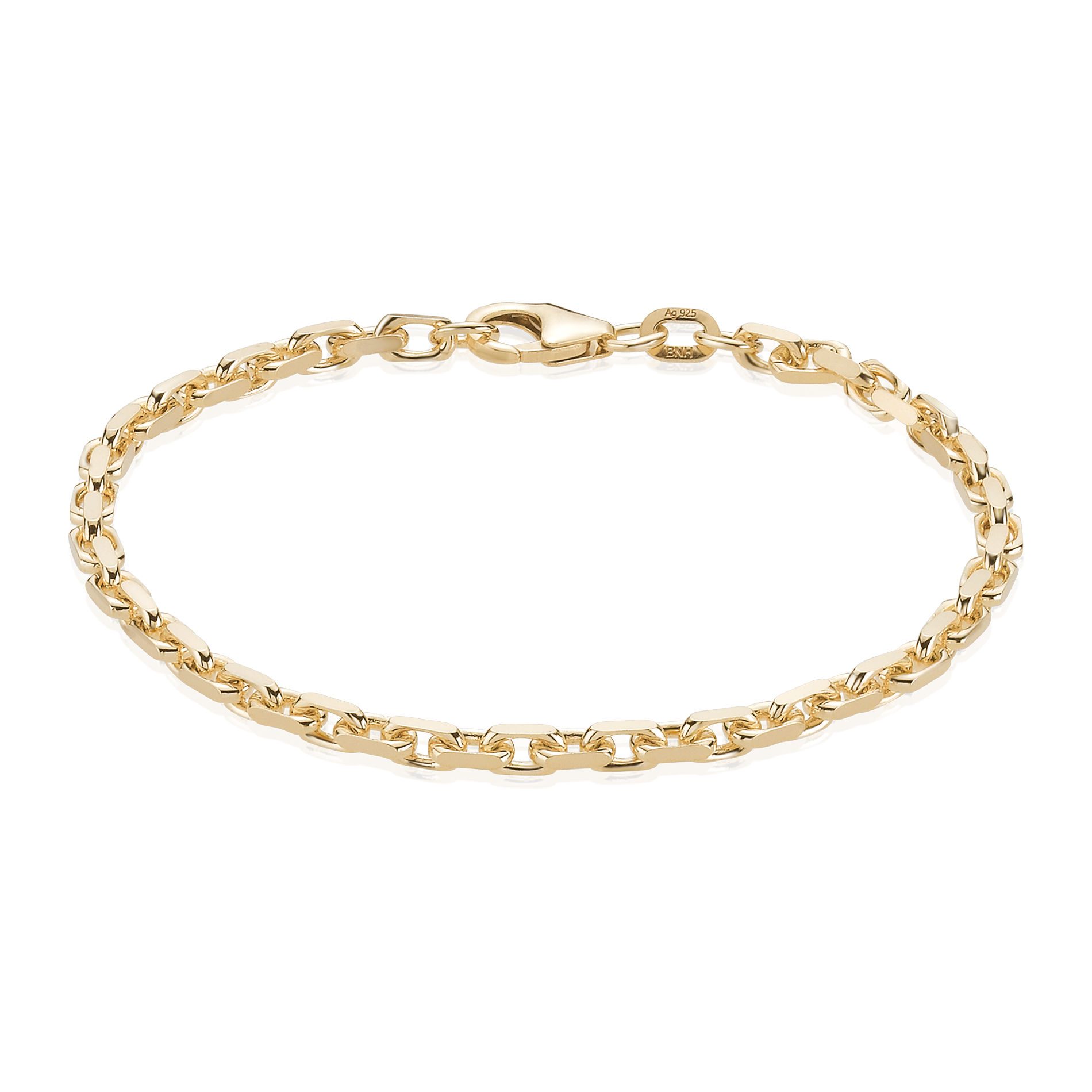 Anker Facet armbånd i guld med aflange og strukturerede kædeled