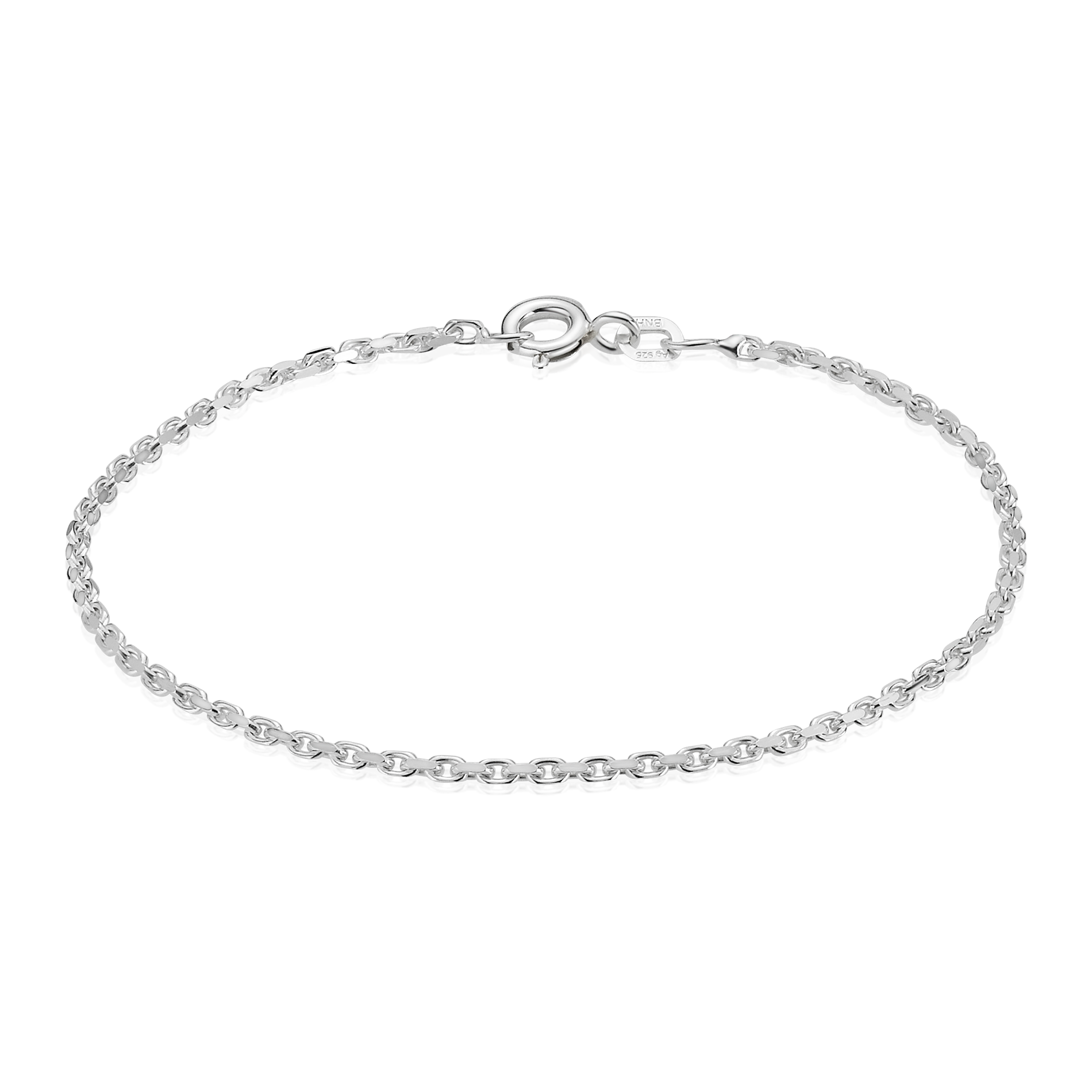 Anket Facet armbånd i 925 sterling sølv 0,80 mm med karabinlås