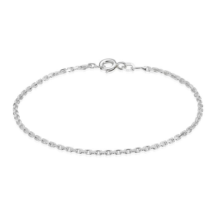 Anket Facet armbånd i 925 sterling sølv 0,80 mm med karabinlås