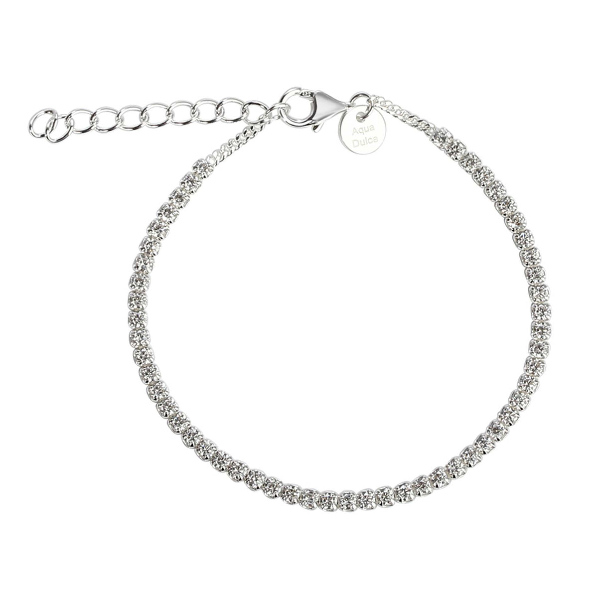 JEWELS BY LEONARDO Tennisarmband Cremona Aus Edelstahl – Mit Klaren Zirkonia-Steinen, 18,5 Cm, Silberfarben, Klickverschluss