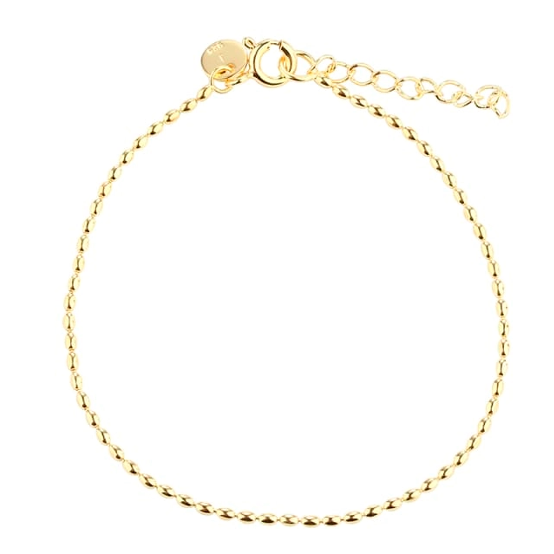 Aqua Dulce Beanie armbånd i forgyldt 925 sterlingsølv med justerbar længde 17+3 cm