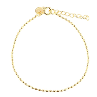 Aqua Dulce Beanie armbånd i forgyldt 925 sterlingsølv med justerbar længde 17+3 cm
