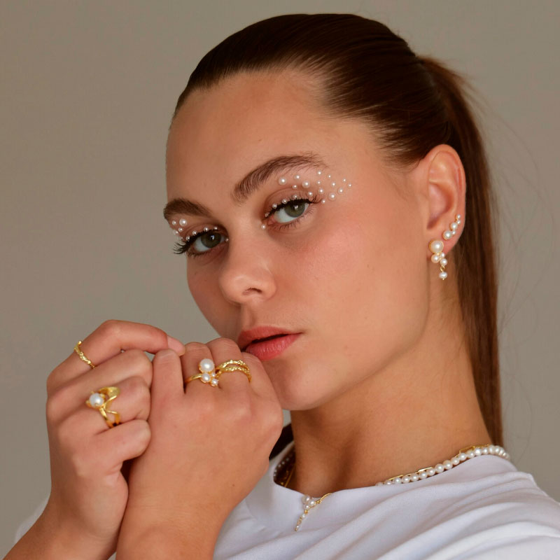 Aqua Dulce Bubbels ørestikker i forgyldt