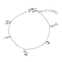 Aqua Dulce Costa armbånd i 925 sterlingsølv med havinspirerede vedhæng som musling, konkylie og søhest.