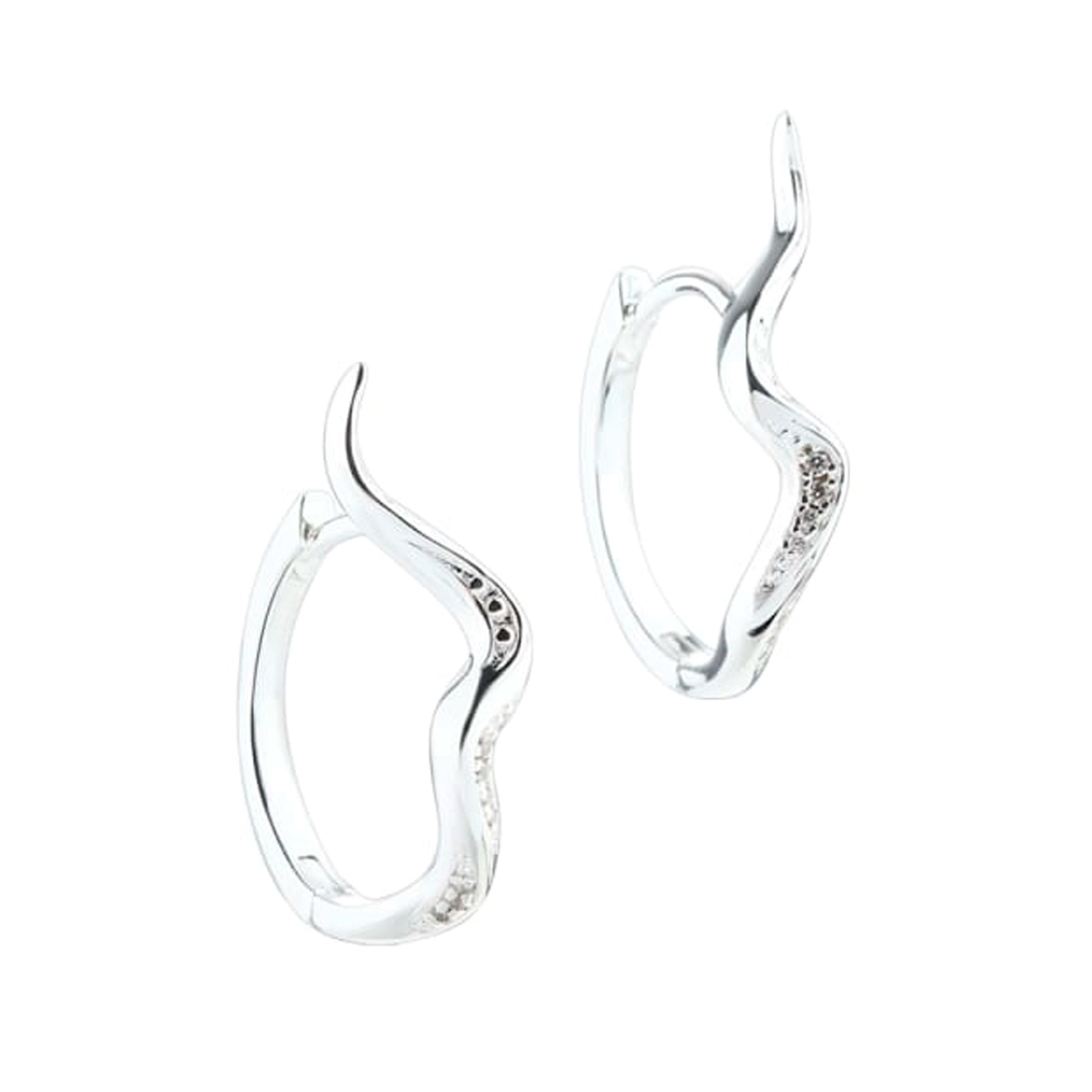 Aqua Dulce Darling River store creoler i 925 sterlingsølv med zirkonia