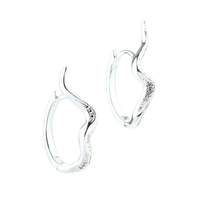 Aqua Dulce Darling River store creoler i 925 sterlingsølv med zirkonia