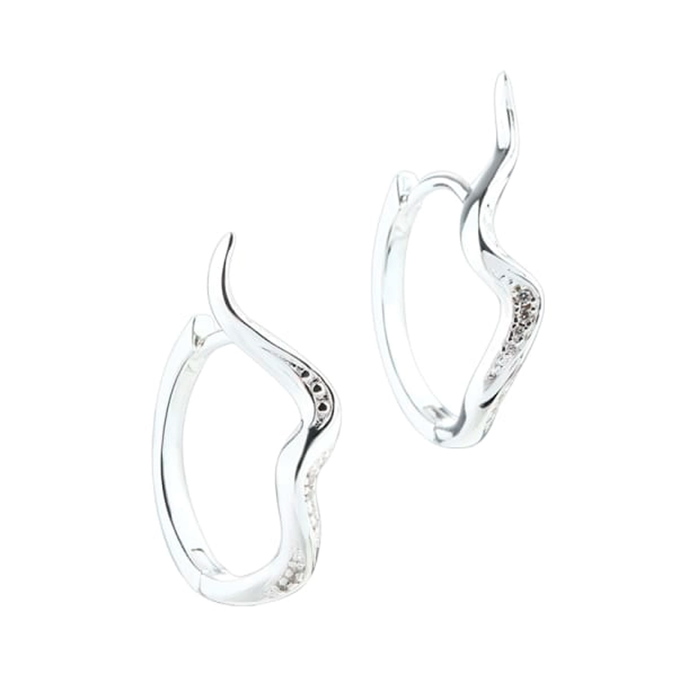 Aqua Dulce Darling River store creoler i 925 sterlingsølv med zirkonia