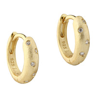 Aqua Dulce Dreamlit Hoop øreringe i 14 kt. forgyldt sterling sølv med klar zirkonia, 16 mm