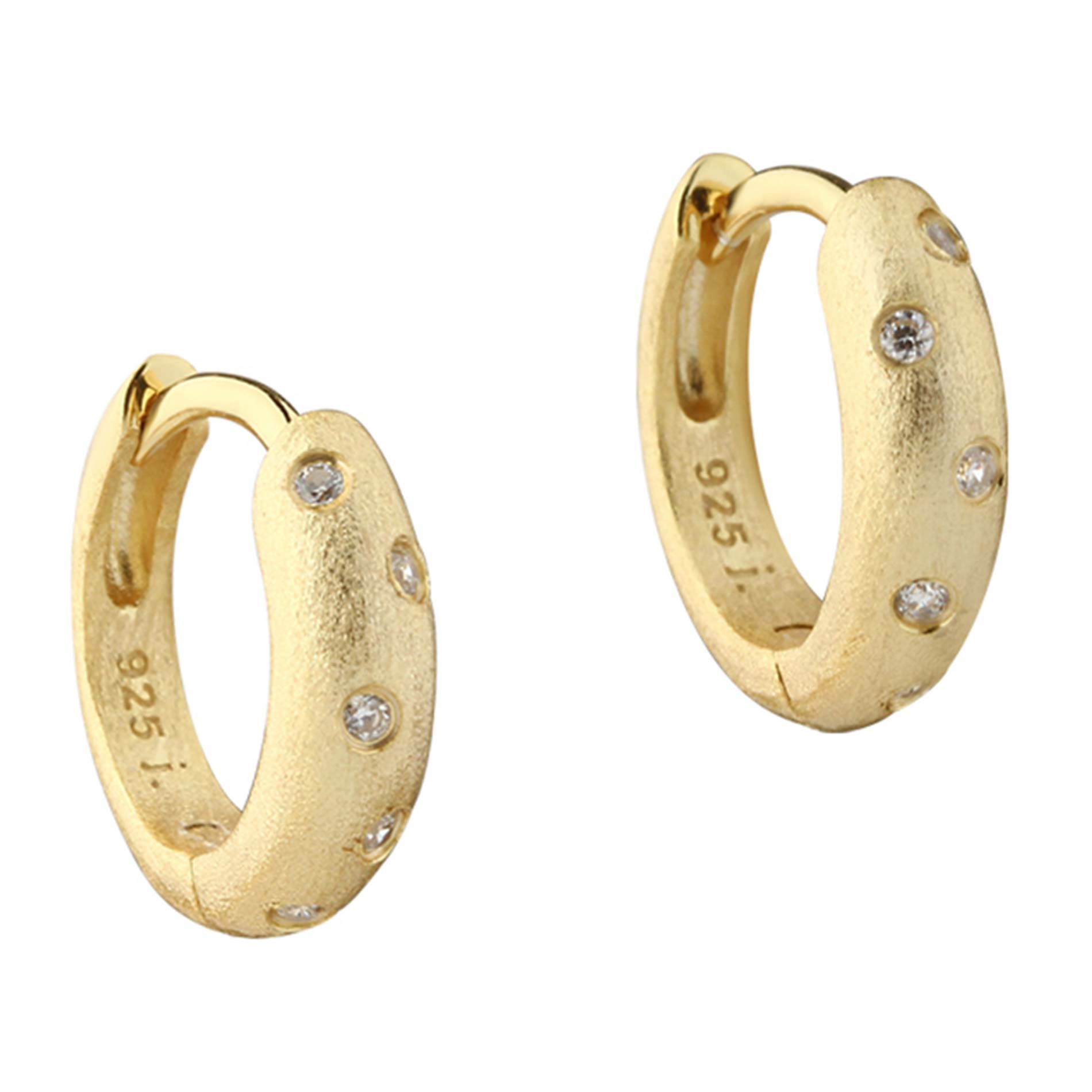Aqua Dulce Dreamlit Hoop øreringe i 14 kt. forgyldt sterlingsølv med klar zirkonia, 20 mm