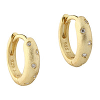Aqua Dulce Dreamlit Hoop øreringe i 14 kt. forgyldt sterlingsølv med klar zirkonia, 20 mm