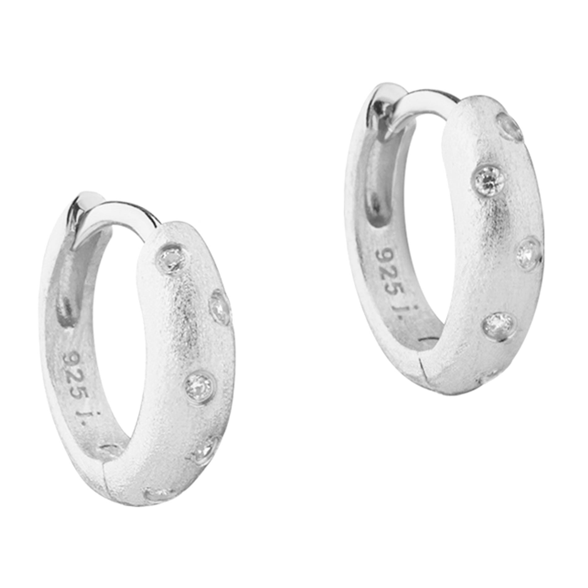 Aqua Dulce Dreamlit Hoop øreringe i sterling sølv med klar zirkonia, 16 mm