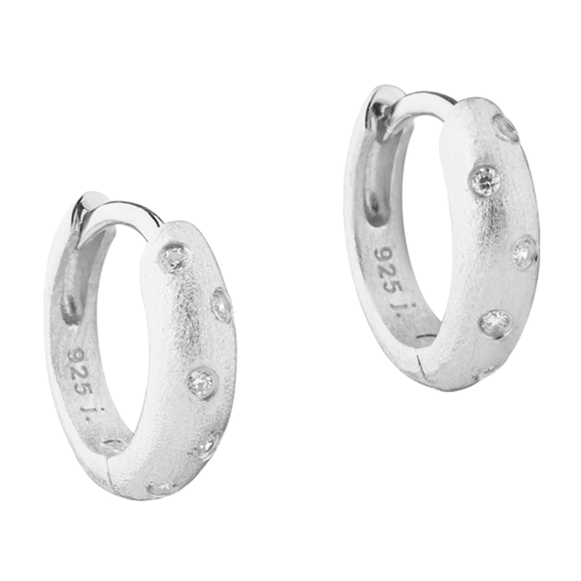 Aqua Dulce Dreamlit Hoop øreringe i sterling sølv med klar zirkonia, 20 mm