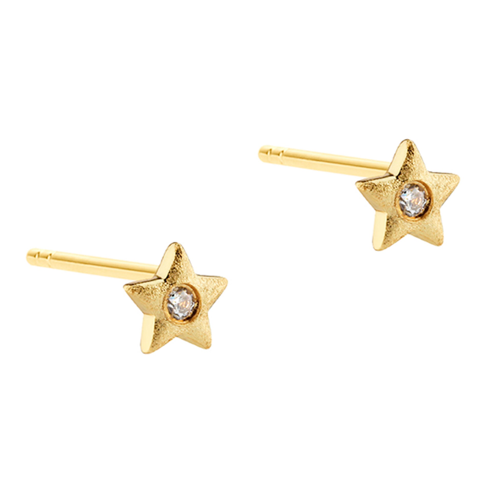Aqua Dulce Dreamlit Small Star ørestikker i 14 kt. forgyldt sterling sølv med klar zirkonia