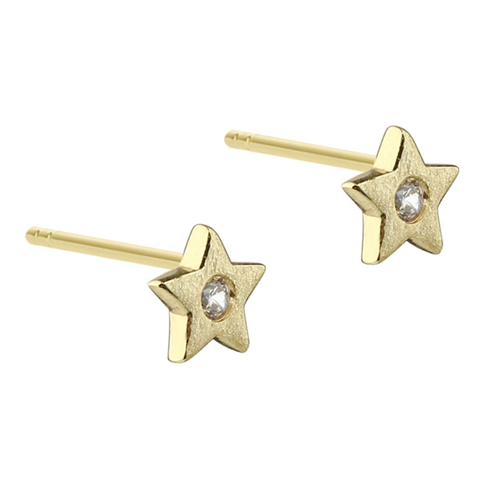 Aqua Dulce Dreamlit Star ørestikker i forgyldt 925 sterling sølv med klar zirkonia