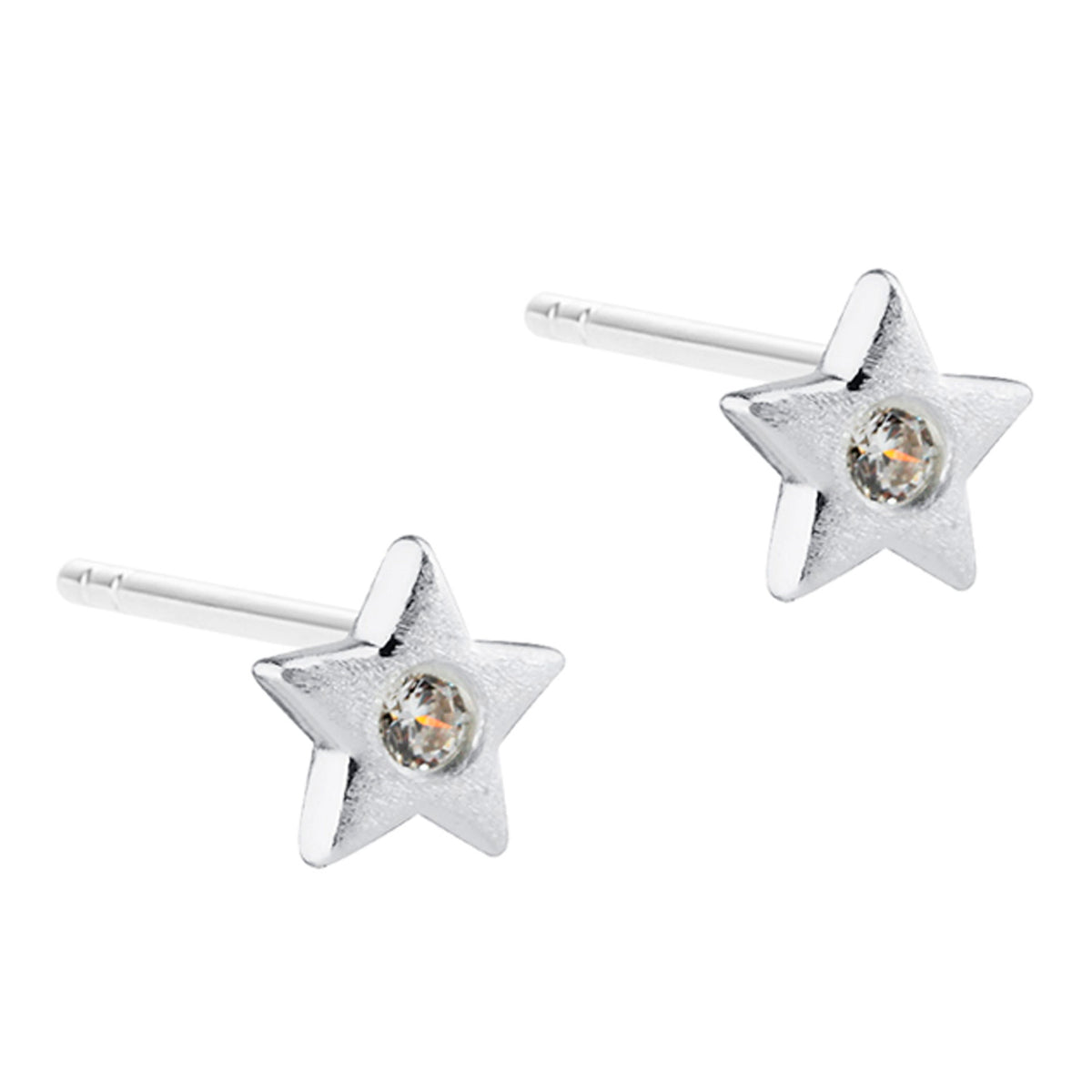 Aqua Dulce Dreamlit Star ørestikker i 925 sterling sølv med klar zirkonia