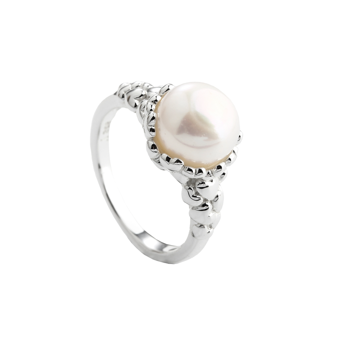 Aqua Dulce Karla Pearl ring i 925 sterlingsølv med ferskvandsperle