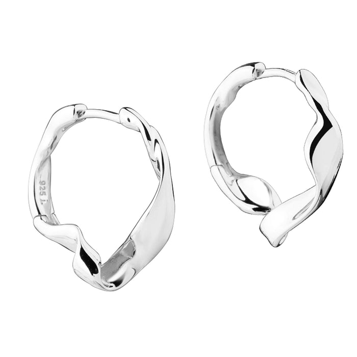 Aqua Dulce Liora Simple Hoop øreringe i 925 sterling sølv, 16 mm