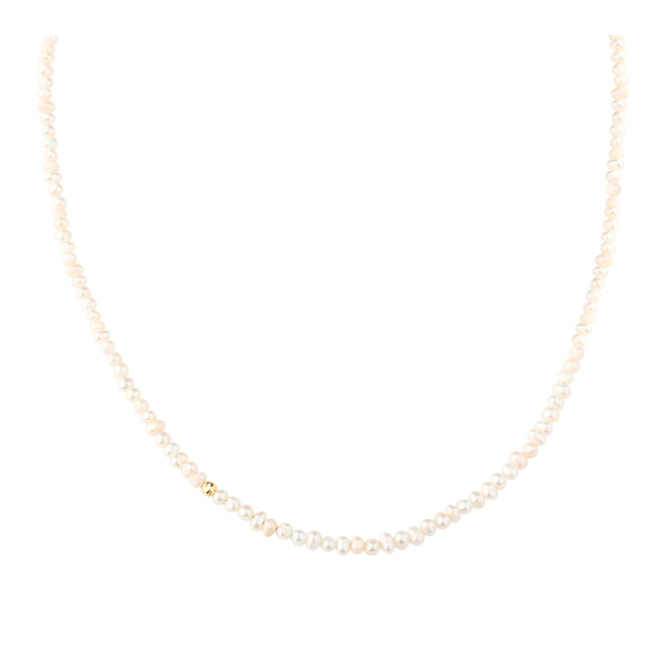 Aqua Dulce Love Pearls halskæde med ferskvandsperler og detaljer i forgyldt 925 sterlingsølv.