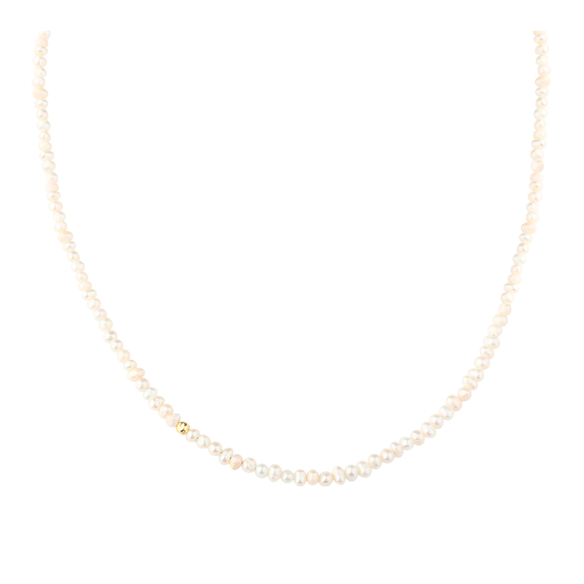 Aqua Dulce Love Pearls halskæde med ferskvandsperler og detaljer i forgyldt 925 sterlingsølv.