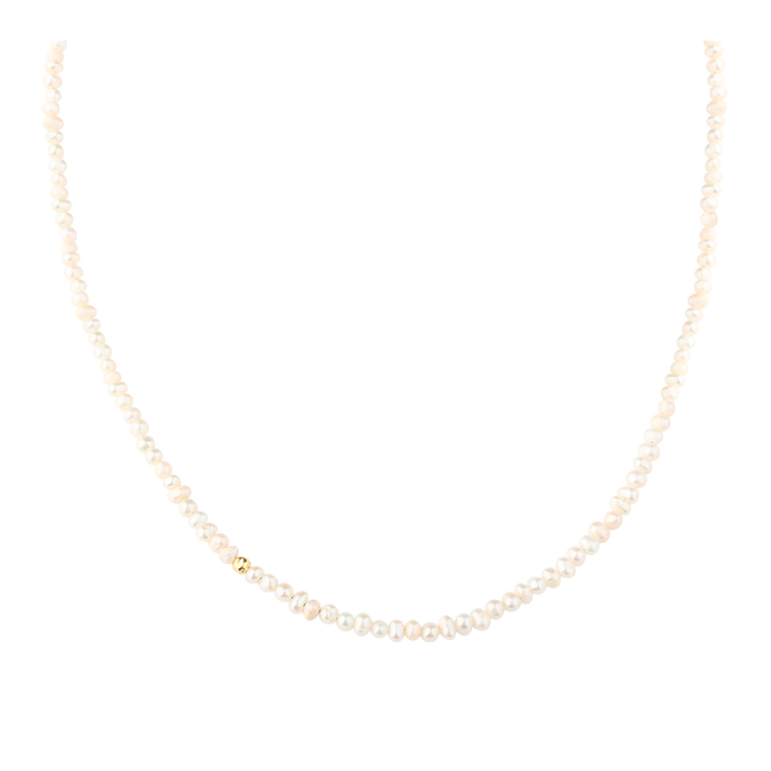 Aqua Dulce Love Pearls halskæde med ferskvandsperler og detaljer i forgyldt 925 sterlingsølv.