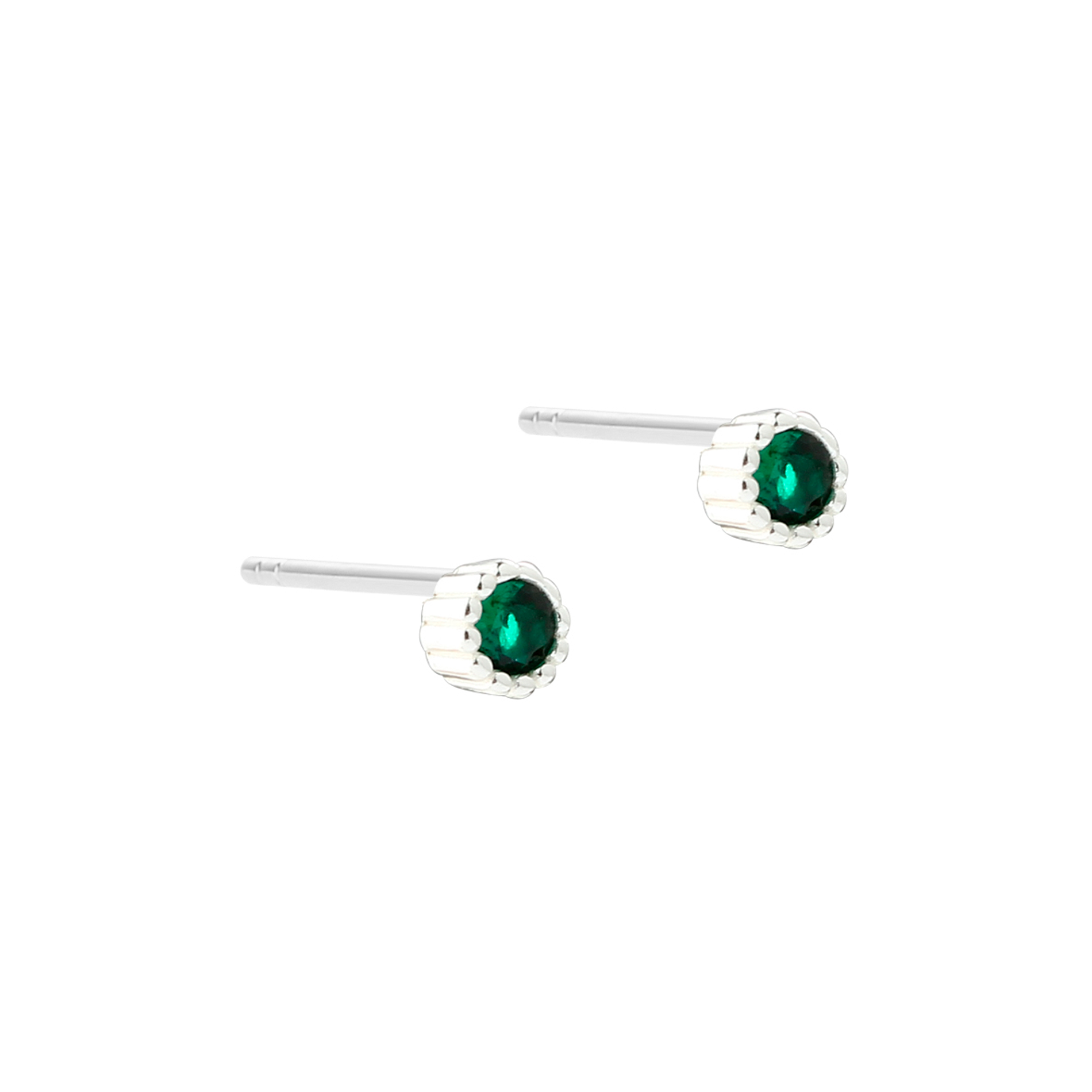 Aqua Dulce Lumi Verde Small ørestikker i 925 sterlingsølv med grønne zirkonia