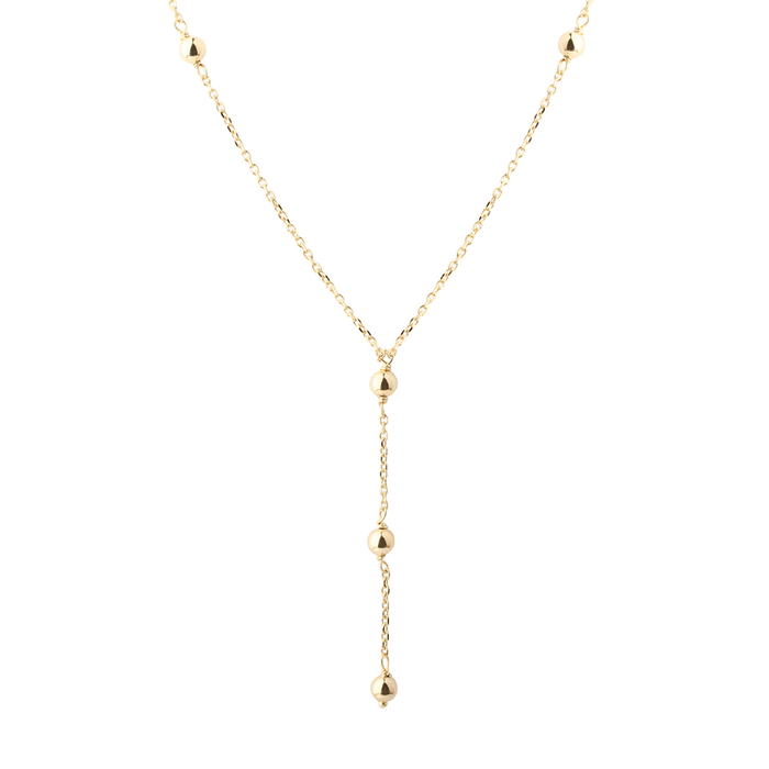 Aqua Dulce Lunella Ball Y-halskæde i forgyldt 925 sterlingsølv med kugledetaljer