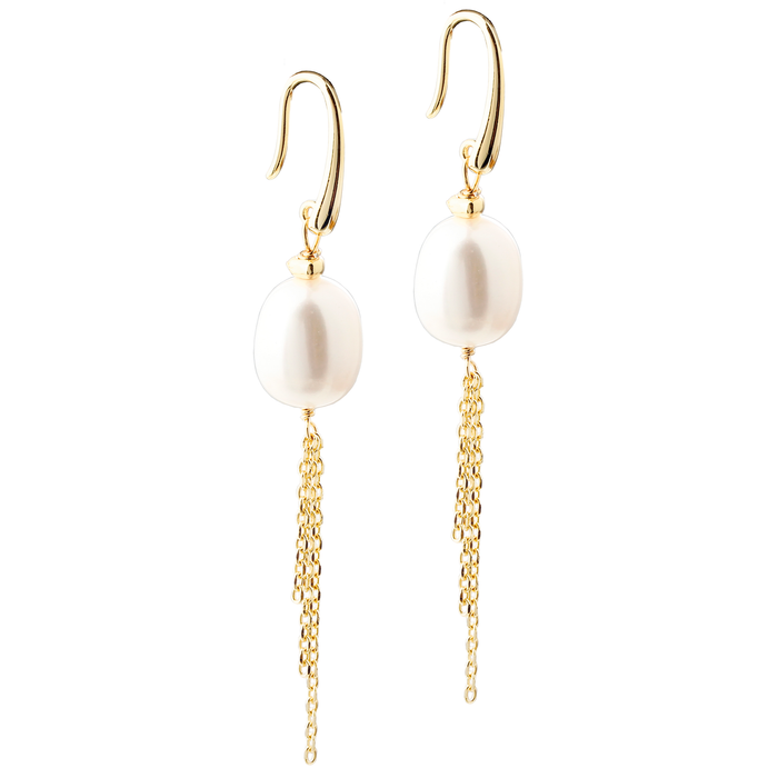 Aqua Dulce Lunella Big Pearl øreringe i forgyldt 925 sterlingsølv med stor ferskvandsperle