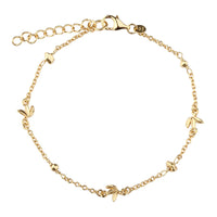 Aqua Dulce Meadow Simple armbånd i forgyldt 925 sterling sølv med organiske kugler og Meadow-led