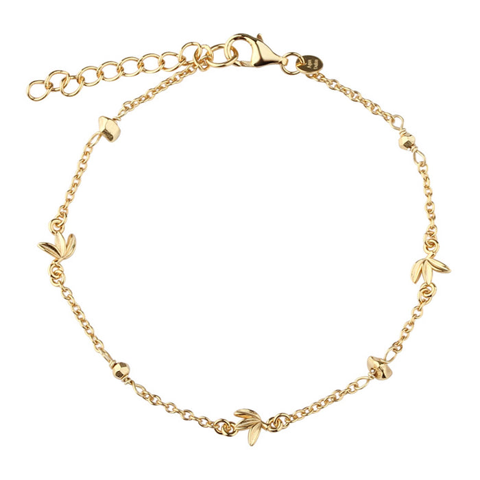 Aqua Dulce Meadow Simple armbånd i forgyldt 925 sterling sølv med organiske kugler og Meadow-led