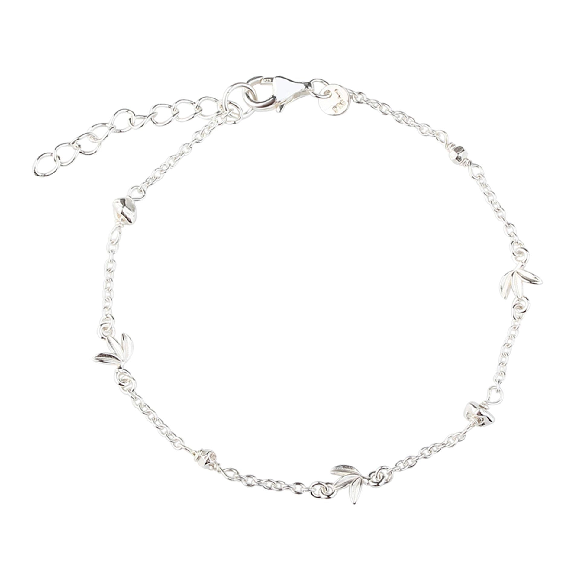 Aqua Dulce Meadow Simple armbånd i 925 sterling sølv med organiske kugler og Meadow-led