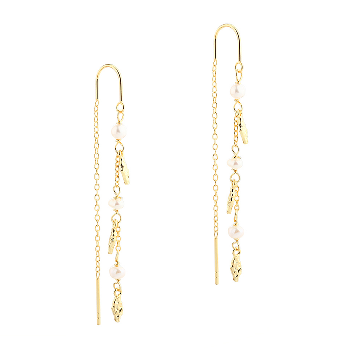 Aqua Dulce Milena Pearl øreringe i forgyldt 925 sterlingsølv med ferskvandsperler