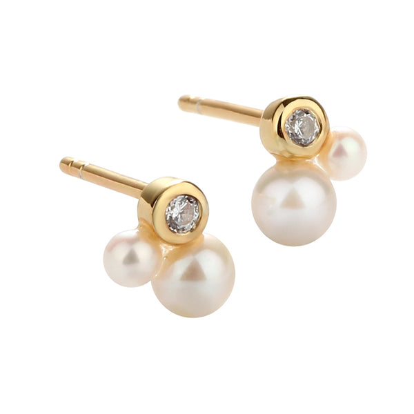 Aqua Dulce Pretty Pearl Petit ørestikker i forgyldt