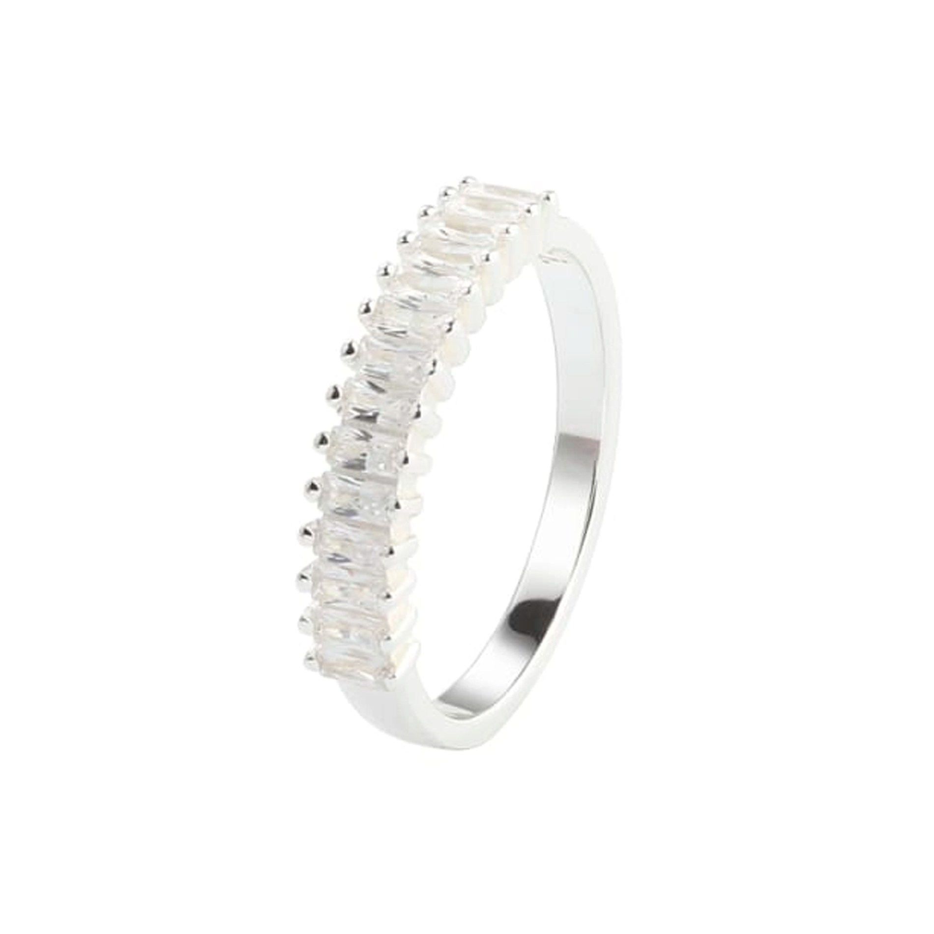 Aqua Dulce Philina ring i 925 sterlingsølv med klare zirkonia i række
